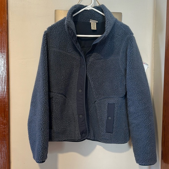 LL Bean Button down Sherpa coat - Picture 1 of 5